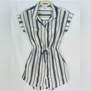 Navy and white striped summer dress NWT